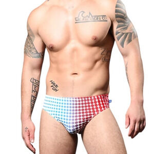 Andrew Christian Dots Bikini Red Blue Medium